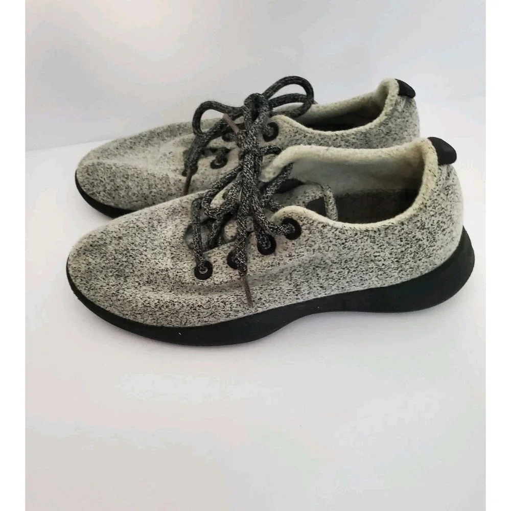 Allbirds Merino Wool Running Shoe Sneakers Light Heather Gray Black Soles Size 9 - Picture 4 of 6
